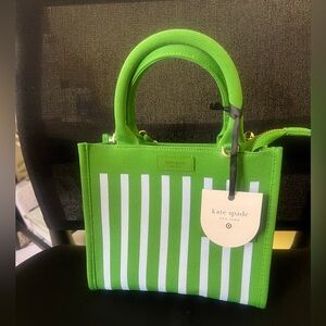 Target- Kate Spade Green and White Striped Women's Bag NWT